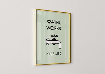 Bathroom Monopoly Water Works Poster