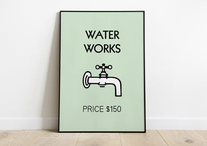 Bathroom Monopoly Water Works Poster