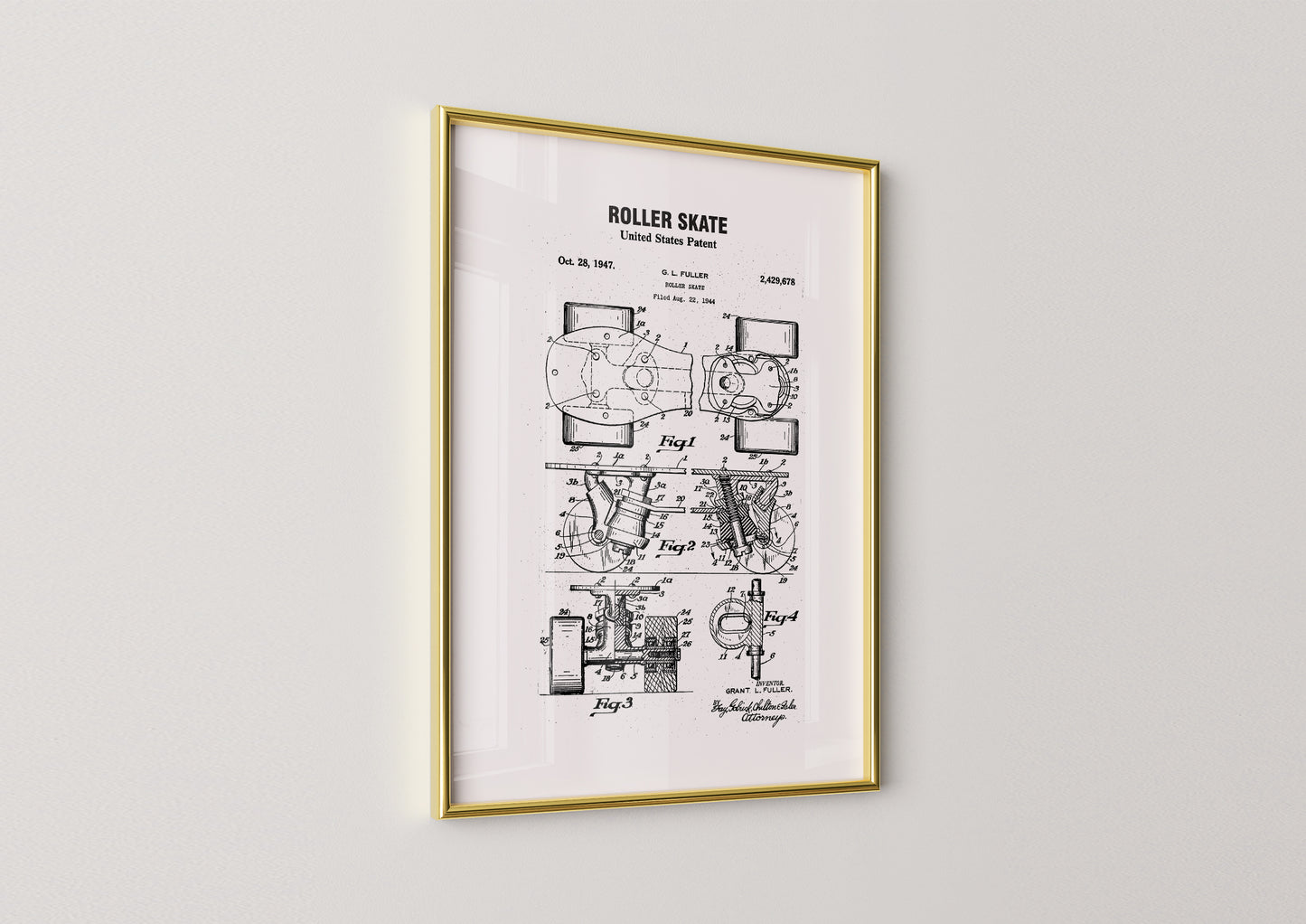 Roller Skate Patent Poster