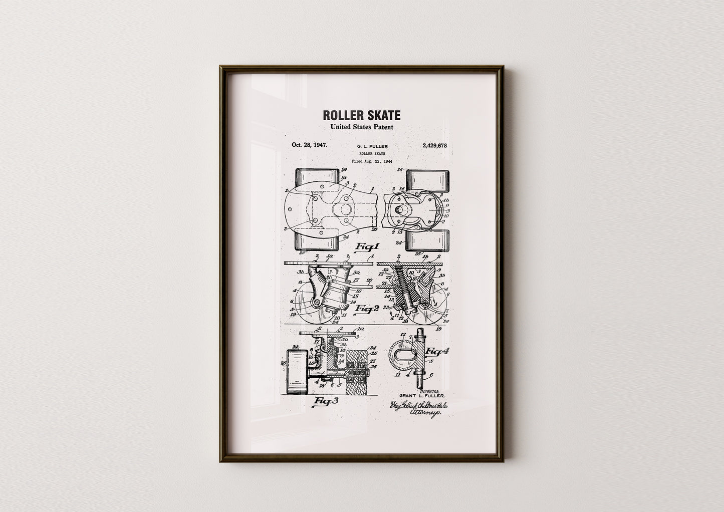 Roller Skate Patent Poster