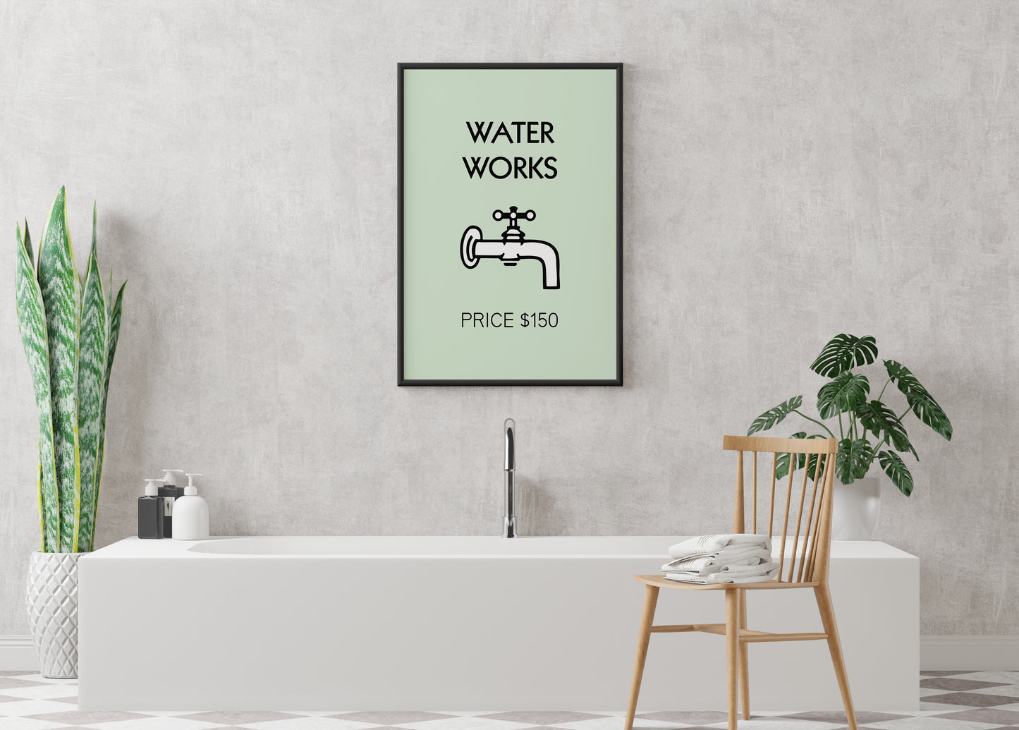 Bathroom Monopoly Water Works Poster