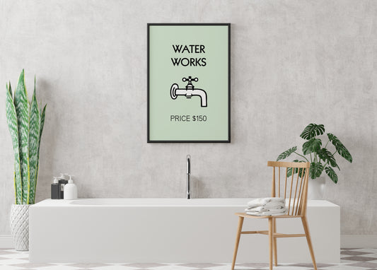 Bathroom Monopoly Water Works Poster